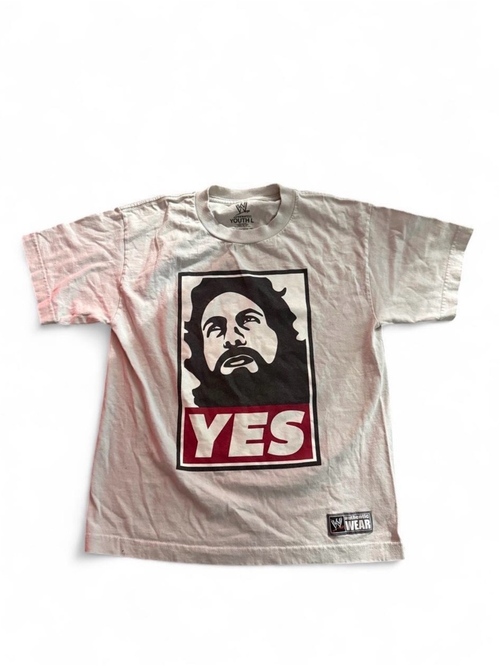 WWE YES Logo Tee - White/Red/Black